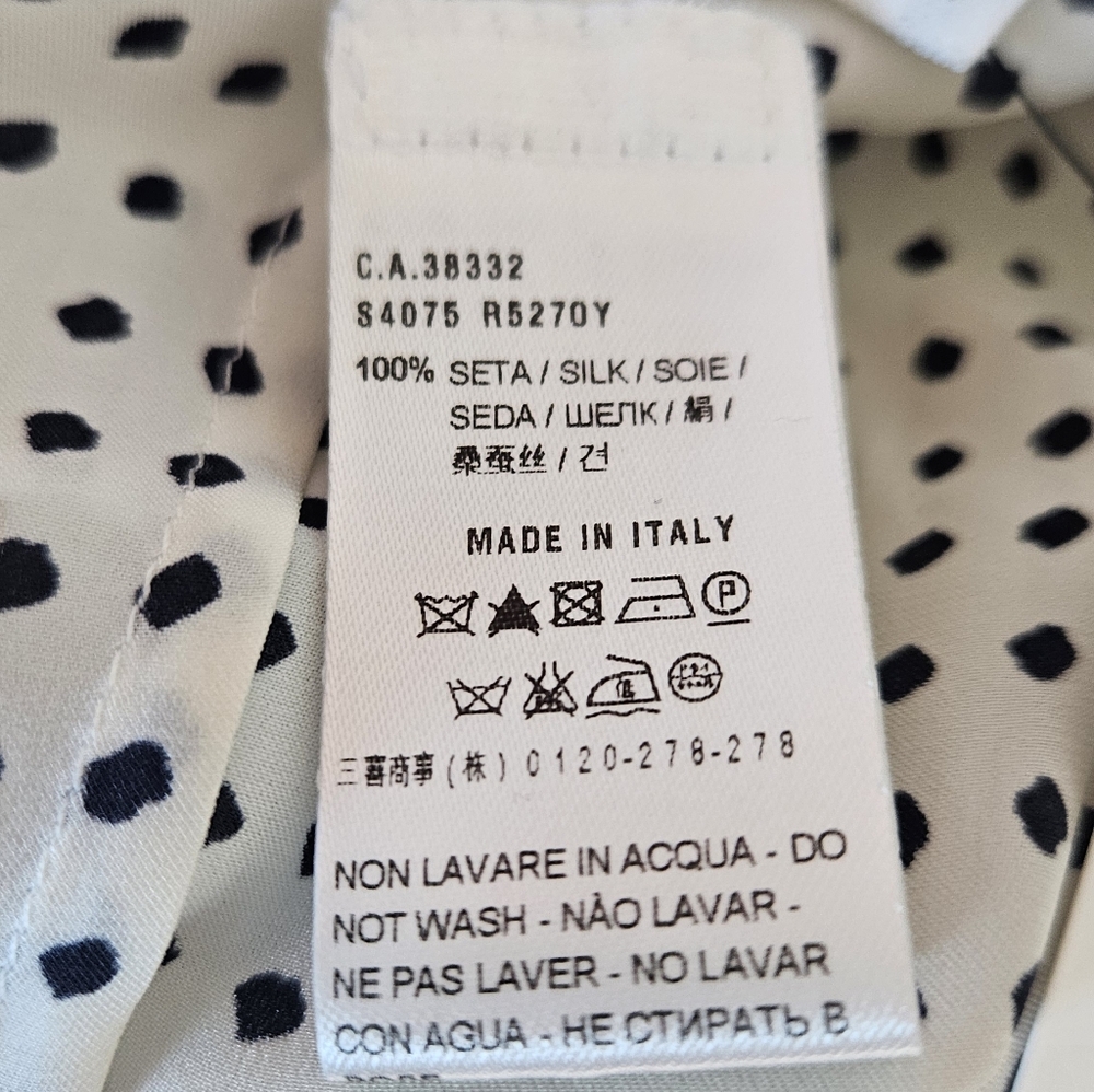 AGNONA Black Polka dot Silk Shirt Dress 46 - Picture 4 of 6
